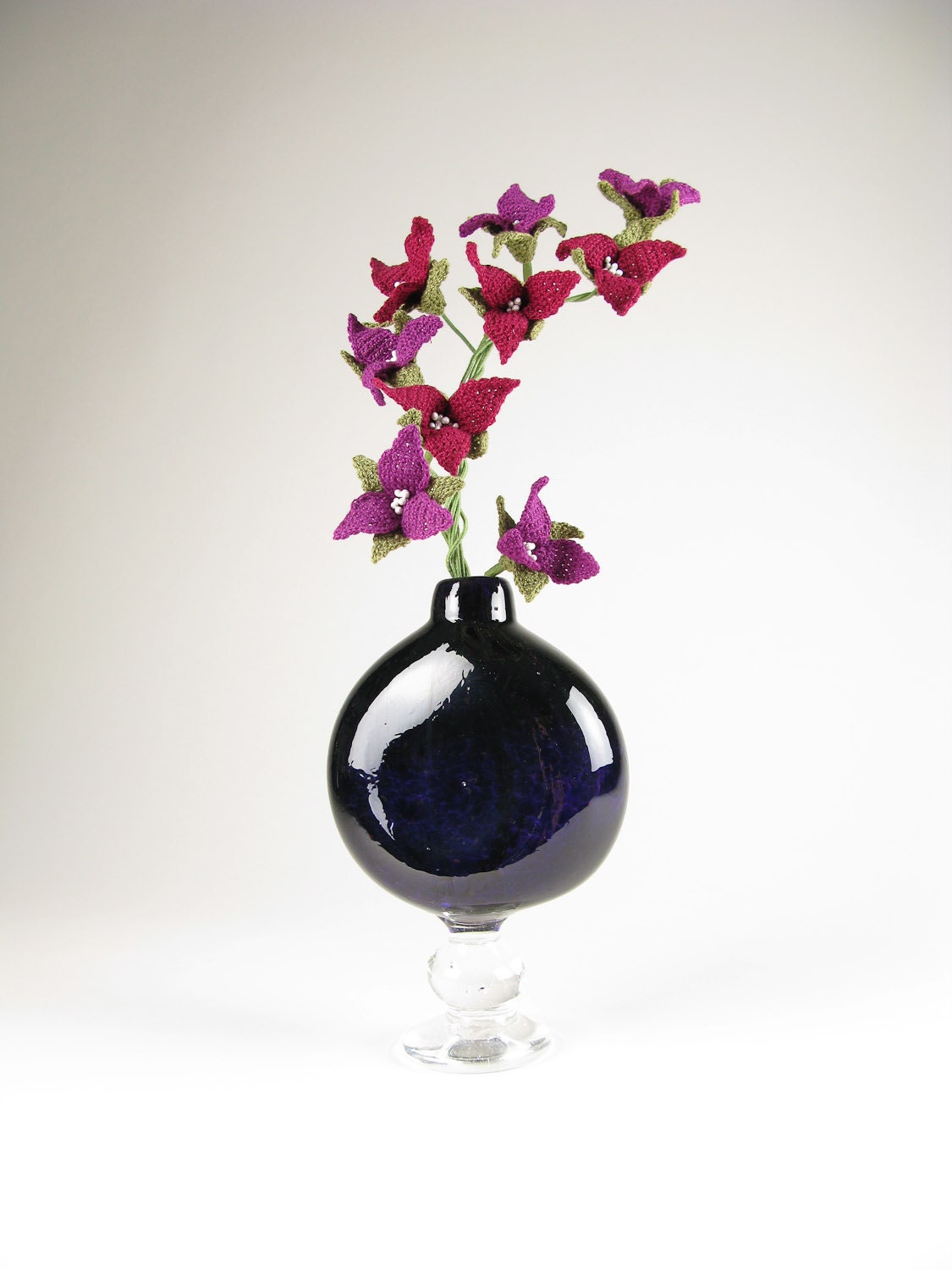 Glass Vase Blown Glass Dark Purple Amethyst