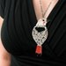 Bird Necklace Pottery Art Pendant - Northern Flicker Red-Shafted Bird Necklace Pottery Art Pendant - Northern Flicker Red-Shafted