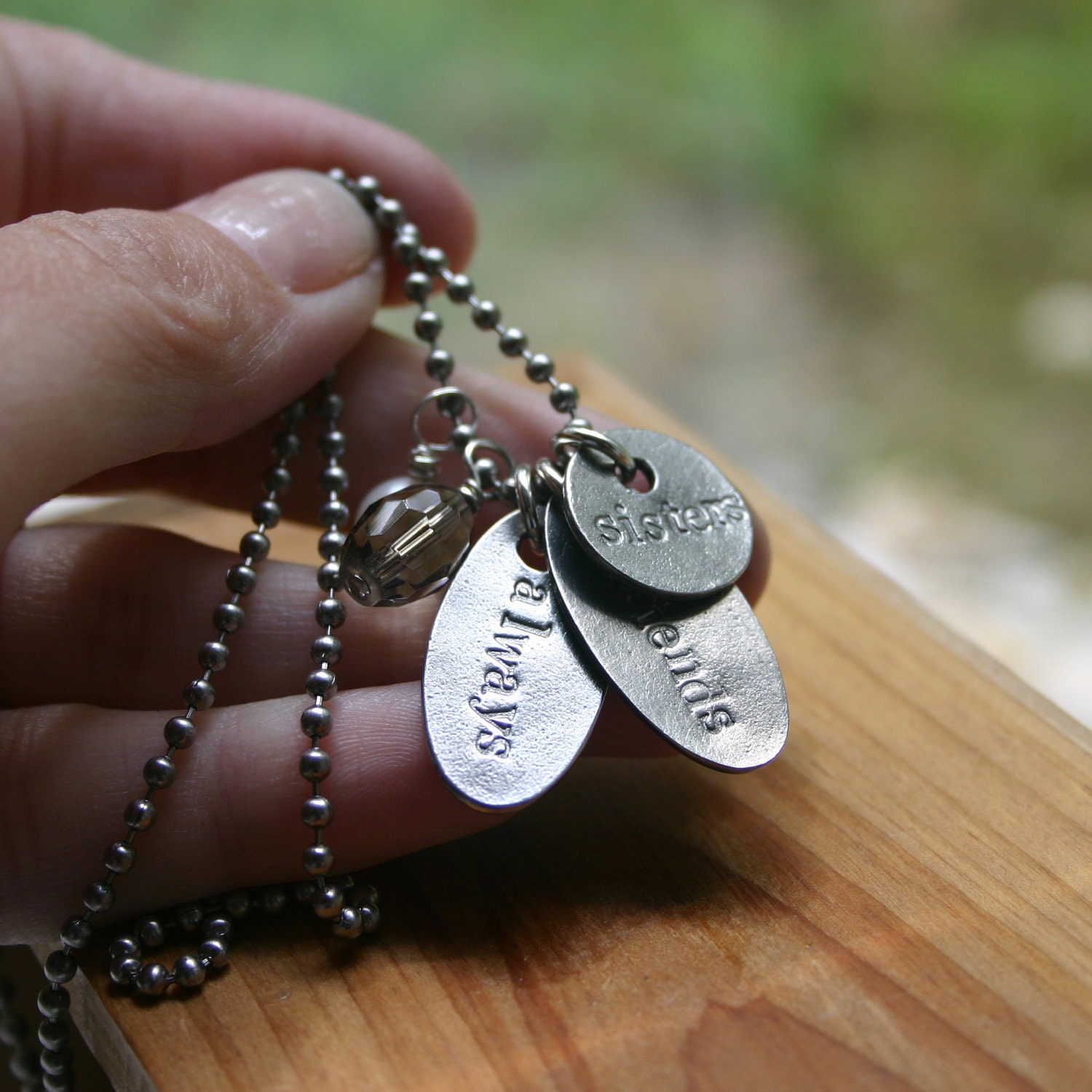 Sisters necklace with beaded accents