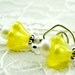 Yellow Flower Earrings Freshwater Pearl Sterling Silver E347