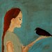 It's Your Turn to Fly - original girl with bird painting