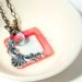 Coral Shell and Pale Blue Crystal Necklace