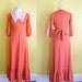 1970s NOS Coral and Lace Maxi Dress Size 6 Vintage