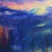Moonrise GICLEE ART PRINT 11 x 17 abstract night sky dark blue purple expressionist