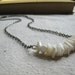 beach natural shell chips oxidized silver necklace