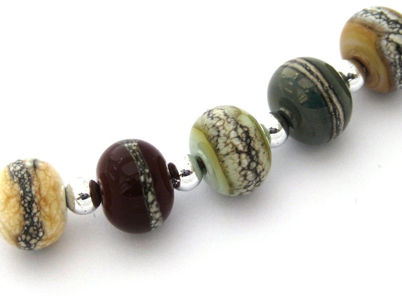 Pebble Lampwork Bead Set - UK, SRA, FHFTeam