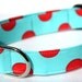 Dog Collar - Cherry Sky - Aqua and Red Polka Dots