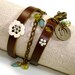 RESERVED Listing-Leather, Lace and  Amazonite Bead Wrap Bracelet