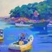 Maine Harbor - New Harbor, Maine Boats - Matted Giclee Print
