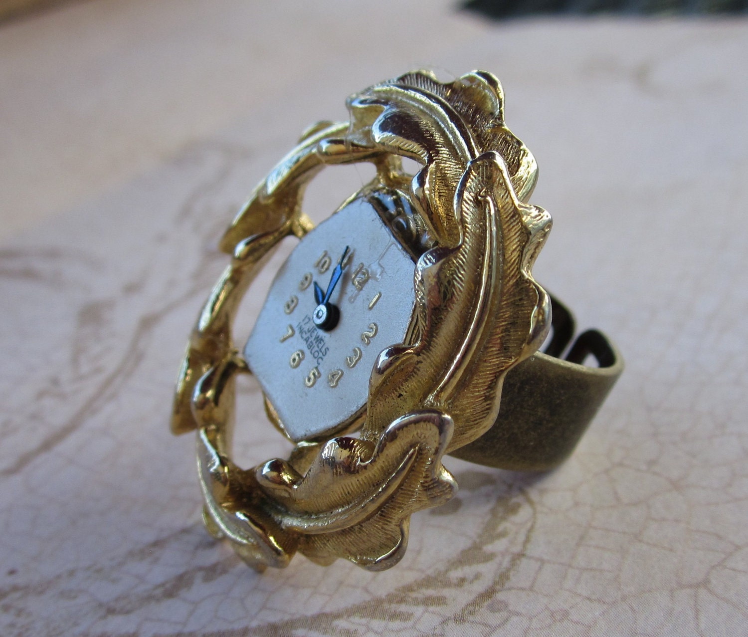 Sale was 24 Vintage Repurposed Steampunk Watch Part Cocktail Ring