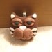 Cat Face Pendant Brown Tan Gold - handmade polymer clay jewelry