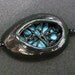 Beaded Necklace with Polymer Clay Pendant - Licorice Fluff