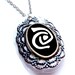 Roswell Necklace, Filigree Pendant with Alien Swirl Symbol