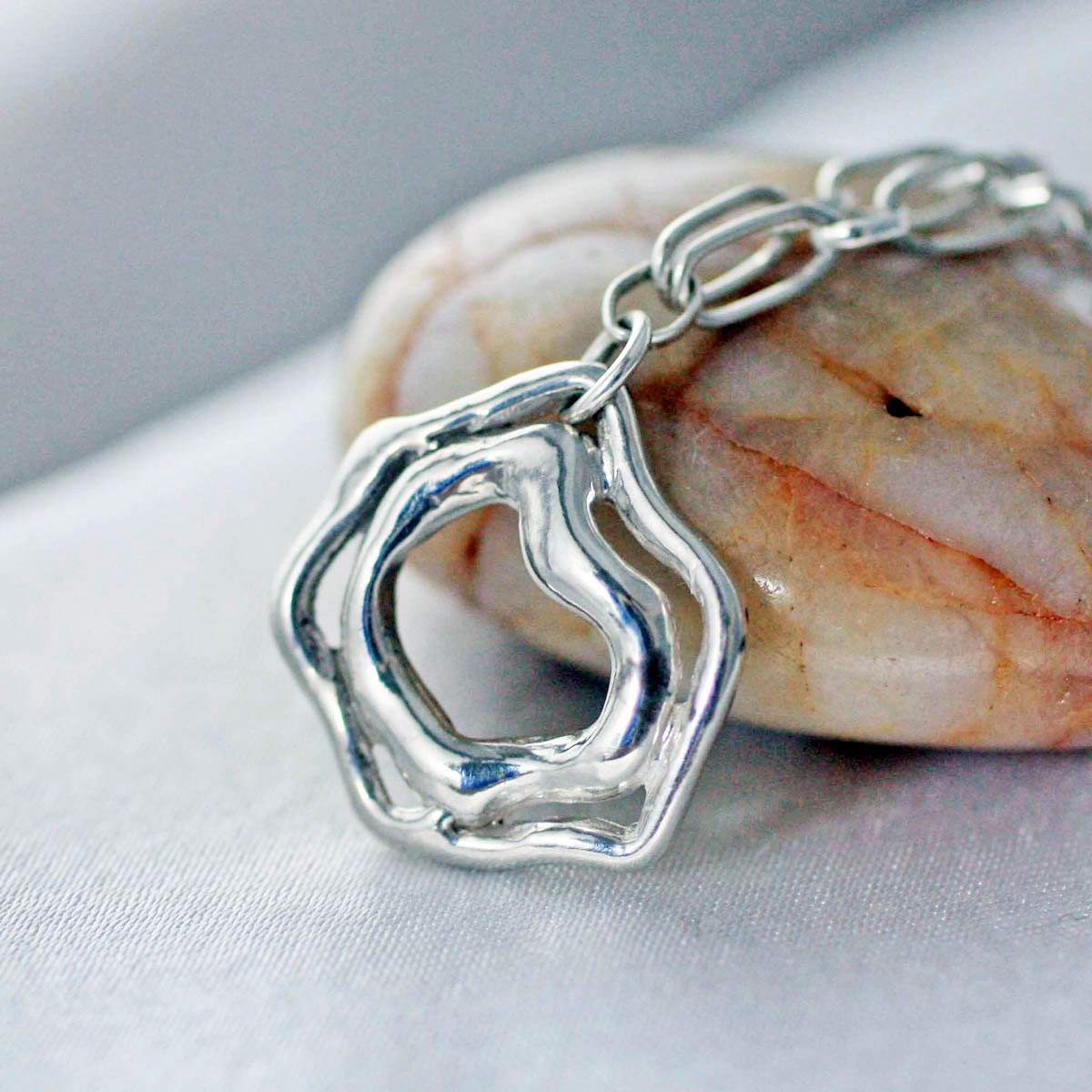 Sterling Silver Organic Pool necklace