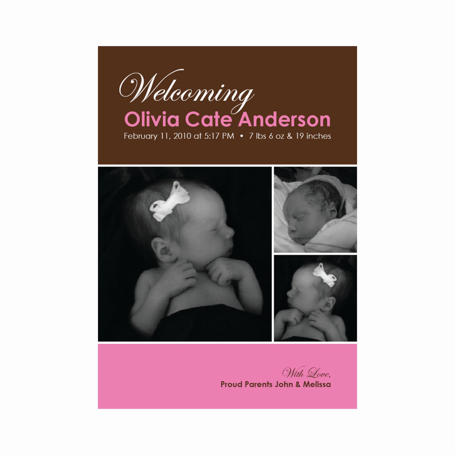 Printable Photo Birth Announcement
