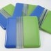 Fused Glass Coasters, Blue Green Amazon Sky