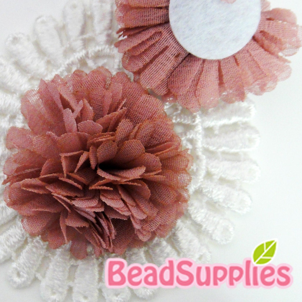 FA-FL-03004 - Fabric Pom Pom (M), dusty pink,  2 pcs