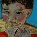 Little boy eating corn on the cob - original painting