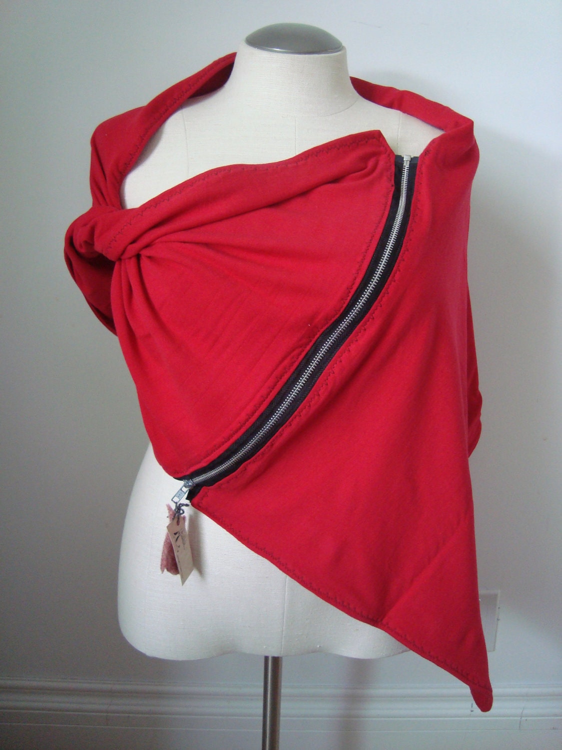 Canadian Red Organic Cotton Reversible Only Owl Nursing Shawl - Little red riding certified organic cotton nursing cap