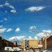 Skies over Truman Brewery parking, 2011, 19 x 19 cm, original oil on panel painting