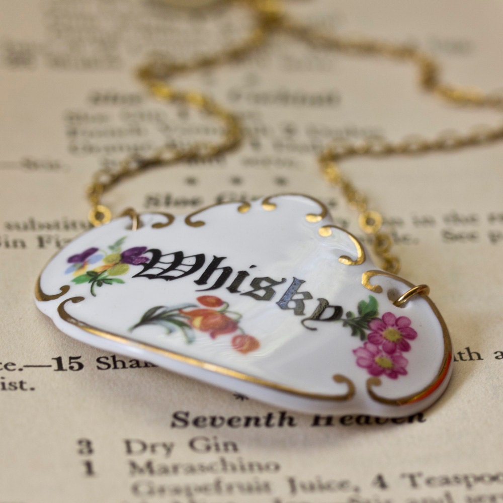 vintage COMMODORE No. 1 COCKTAIL necklace -WHISKEY