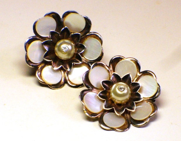 1940s Scatter Pin Brooches w Rhinestone / Pearl / MOP