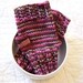 Multicolored pink, lavender, beige and brown fingerless gloves