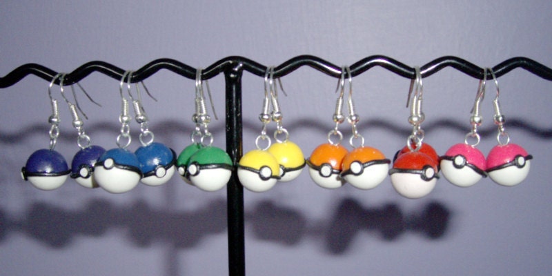 Any Color Pokeball Polymer Clay Earrings