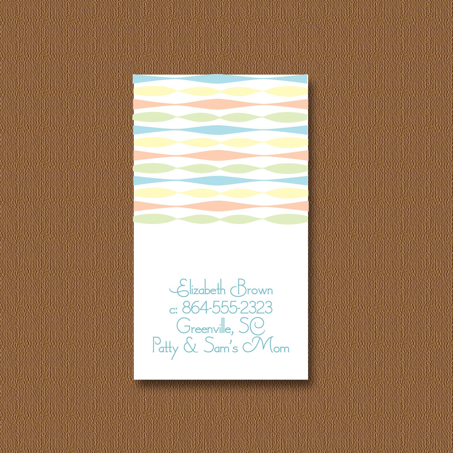Mommy Calling Cards - Pastel Waves