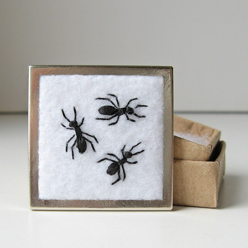 Ants Brooch embroidered pin