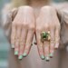 Beautiful Real Vintage Ring with green stone