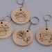 2 Personalised keyrings, Personalized key chain, key fob, RESERVED FOR HELEN engraved with pyrogrography