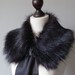 SALE 15% OFF.Night black collar from soft faux fur