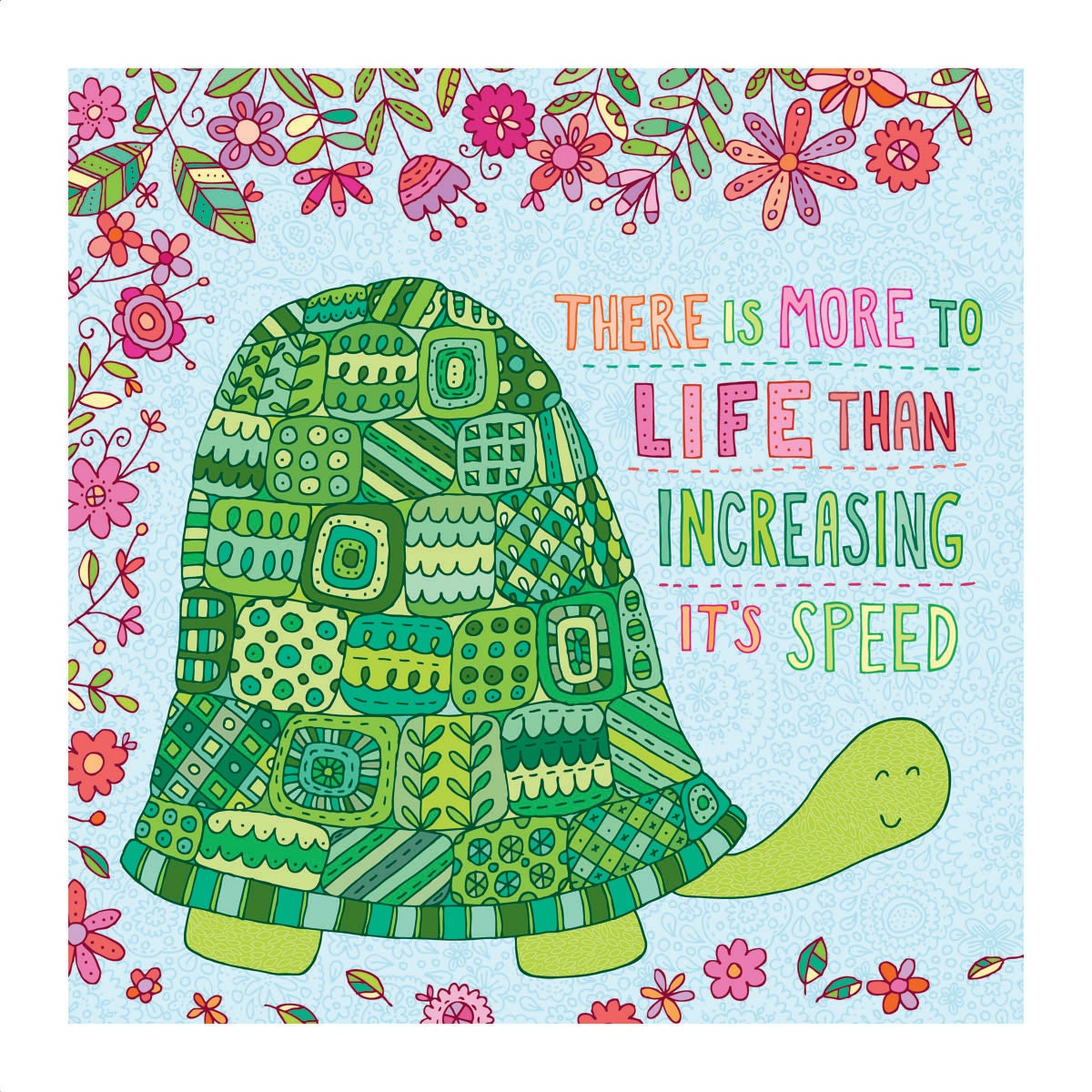 Turtle 8x8 digital print of original illustration