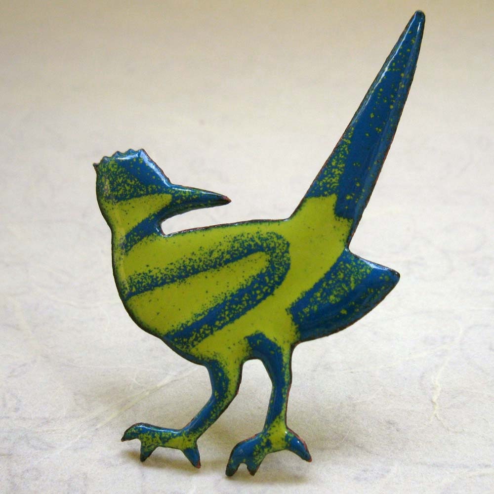 Winged Migration Roadrunner Silhouette Pin or Brooch by marstinia from etsy.com