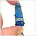 Handmade Lampwork Glass Bead in Blue Sparkle - Focal Art Bead - SRA - Laguna Cone $8.49