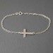 Sterling Silver Sideways Cross Bracelet Horizontal