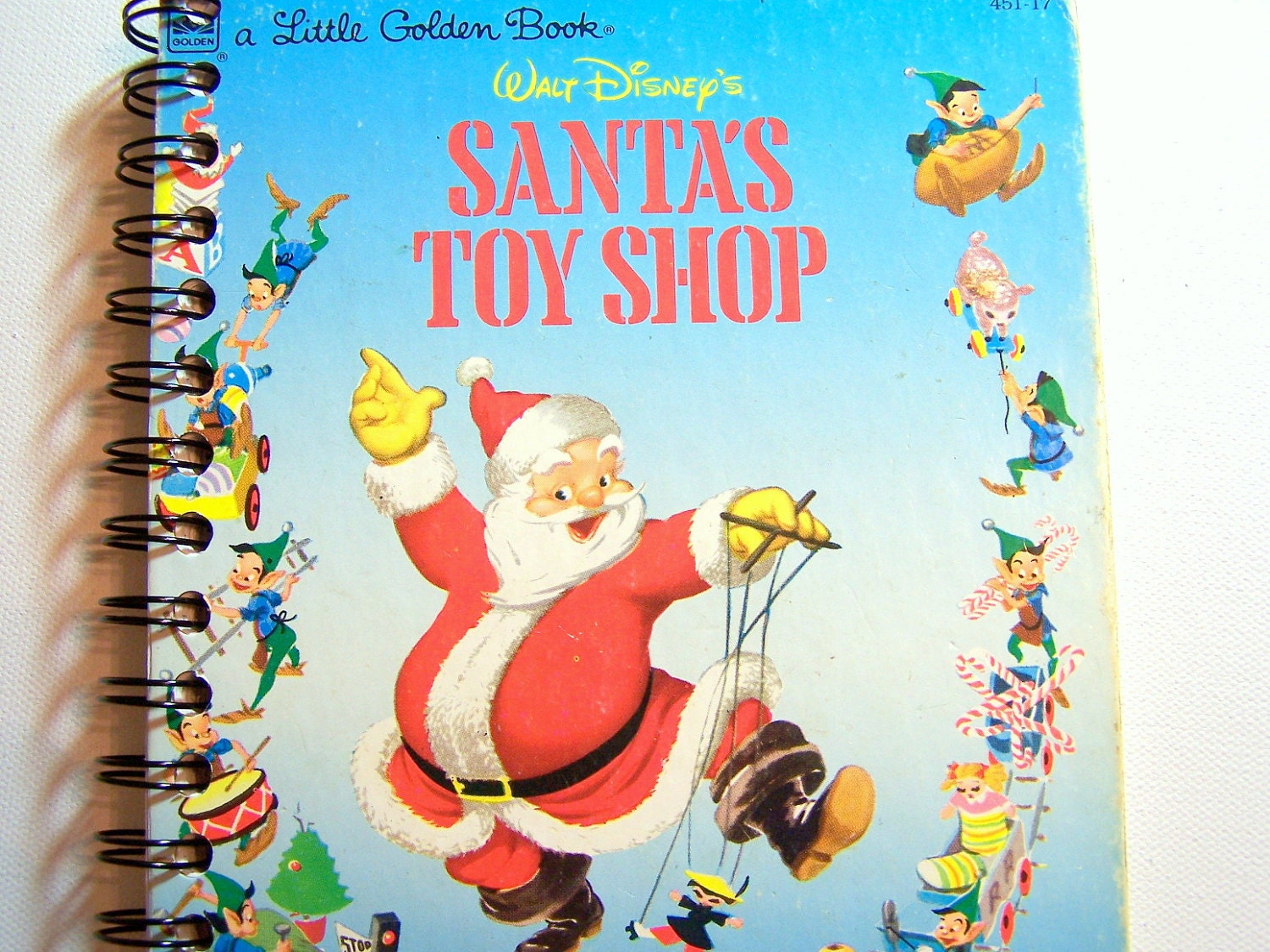 Upcycled Little Golden Book Notebook Upcycled Walt Disney's Book Notebook:  Walt Disney's  Santa's Toy Shop Storybook
