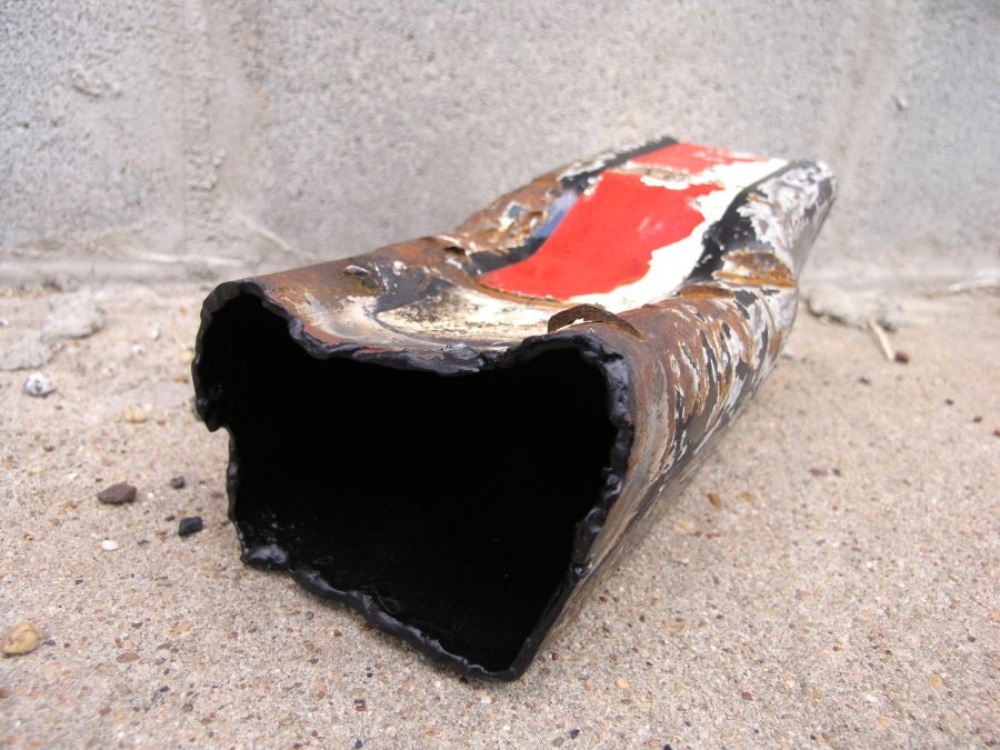 Black Metal Art Vase, Industrial Decor