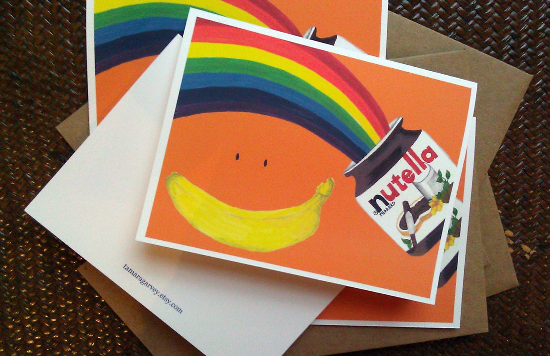 Folded A2 Notecards, Boxed Set of 6 - Happy Nutella Day