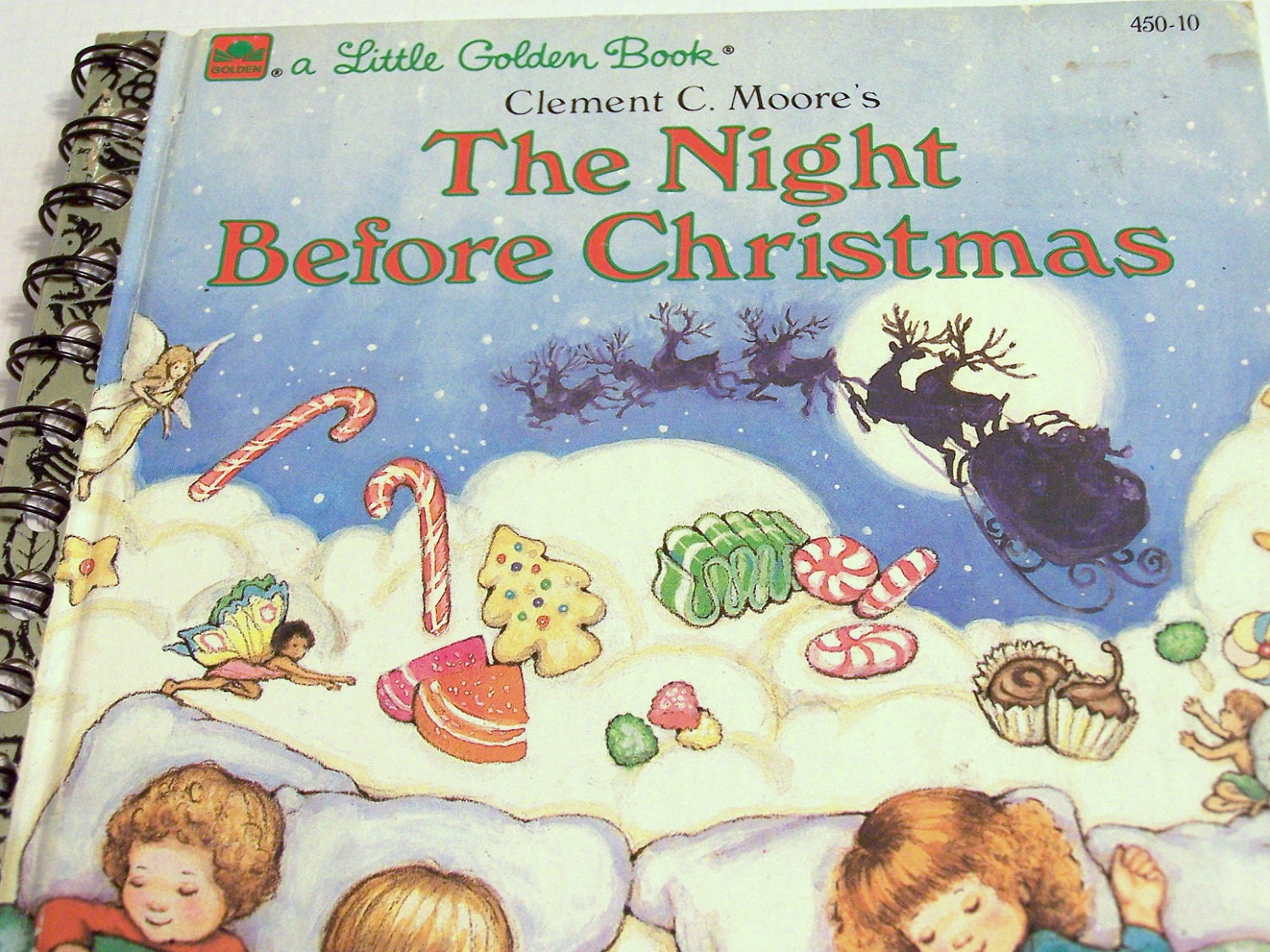 Upcycled Golden Book Notebook Upcycled The Night Before Christmas Notebook Childrens Book:  The Night Before Christmas by Clement C. Moore