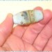 Handmade Glass Lampwork Bead in Pale Blue and Raku - Glass Focal Art Tube Bead - SRA - Fan Dance $7.49