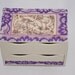 Shabby chic jewellery box / jewelry box personalised / personalized & decorated with pyrography and lace.