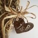 Personalized Initials Custom Ceramic Charm with Bark Bow for Bouquet Basket