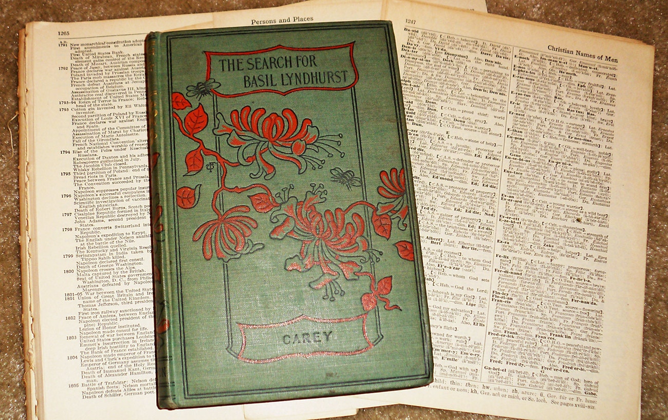 The Search for Basil Lyndhurst Pub 1923 - By Rosa Nouchette Carey - Hardcover Antique Rare Collectible