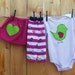 3pc-LOVE BIRD- fuchsia and lime-onesie, skirt and leg warmer set-White or Black-Long or Short sleeve-size 3/6,6/12,12/18 and 18/24mo