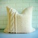 Hand Knit Pillow Cover Decorative Throw Chunky Cable Cream Ivory Sweater Wool Blend 18"-20"