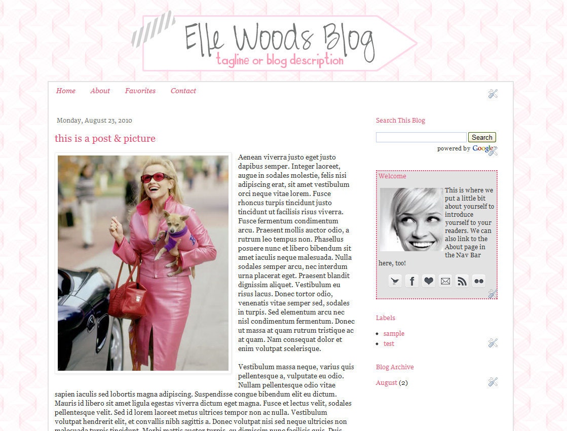 Elle Woods - Blogger Template