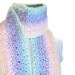 Crochet Scarf Fairy Kei Fringed Handmade Pastel Rainbow