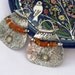 Large silver hoops with Carnelian and goldfilled beads sterling earrings